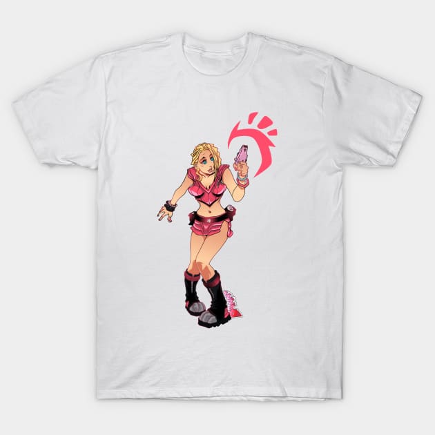 Spacegirl Kirsty [PINK] T-Shirt by Dann Comics